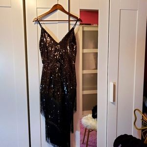 Brand New Missguided Sequin and Fringe Midi Dress